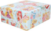 4x Rollen inpakpapier/cadeaupapier Disney 200 x 70 cm blauw - Disney Princess - Cadeauverpakking kadopapier