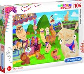 Clementoni Legpuzzel - Supercolor Puzzel Collectie - No probllama - 104 stukjes, puzzels kinderen