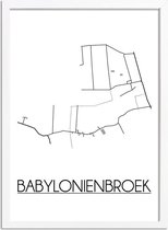 Babylonienbroek Plattegrond poster A4 + fotolijst wit (21x29,7cm) - DesignClaud