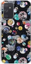 Casetastic Samsung Galaxy A72 (2021) 5G / Galaxy A72 (2021) 4G Hoesje - Softcover Hoesje met Design - Cosmic Black Print