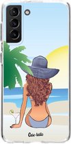 Casetastic Samsung Galaxy S21 Plus 4G/5G Hoesje - Softcover Hoesje met Design - BFF Sunset Brunette Print