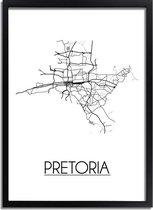 Pretoria Plattegrond poster A2 + fotolijst zwart (42x59,4cm) DesignClaud