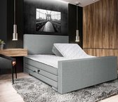 Elektrische Boxspring Manhattan - Inclusief 7-comfortzones pocketveringmatras - Grijs - 180x200 cm