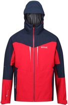 Sacramento VI 3-in-1 waterdichte wandeljas van Regatta met capuchon voor heren, met reflecterende print, Sportjas, roze-rood middernacht marineblauw