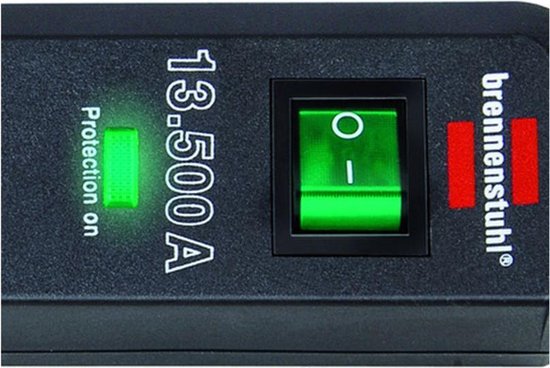 Parafoudre Brennenstuhl Eco-Line avec 6 contacts / noir - 1,5 mètre