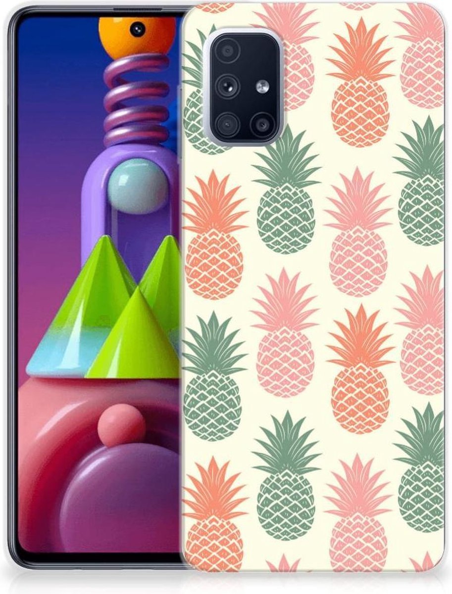 Samsung Galaxy M51 Siliconen Case Ananas