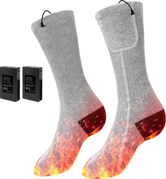 Anoopsyche verwarmde sokken voor dames en heren, 3.7V 3500mAh oplaadbare  batterijen... | bol.com