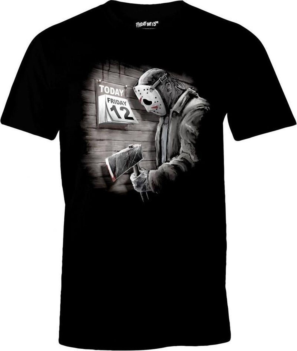 Friday 13th - Jason Calendar Waiting Black T-Shirt L