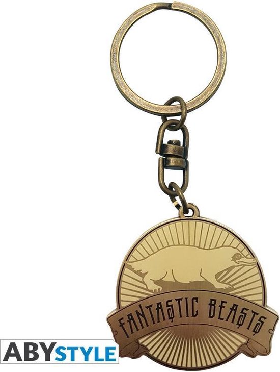 Official Fantastic Beasts Keychain - Triangle Eye Design, Gold Metal, Harry Potter Licensed - View #3