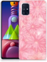 Telefoon Hoesje Geschikt voor Samsung Galaxy M51 Silicone Back Case Lente Bloemen