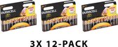 Duracell AA Alkaline batterijen - 1,5 V – Voordeelverpakking 36 stuks