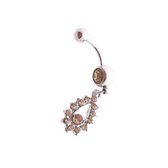 Navelpiercing hanger strass champagne