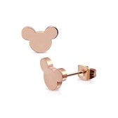 Aramat jewels ® - Oorbellen mickey mouse zweerknopjes rosékleurig chirurgisch staal 8mm