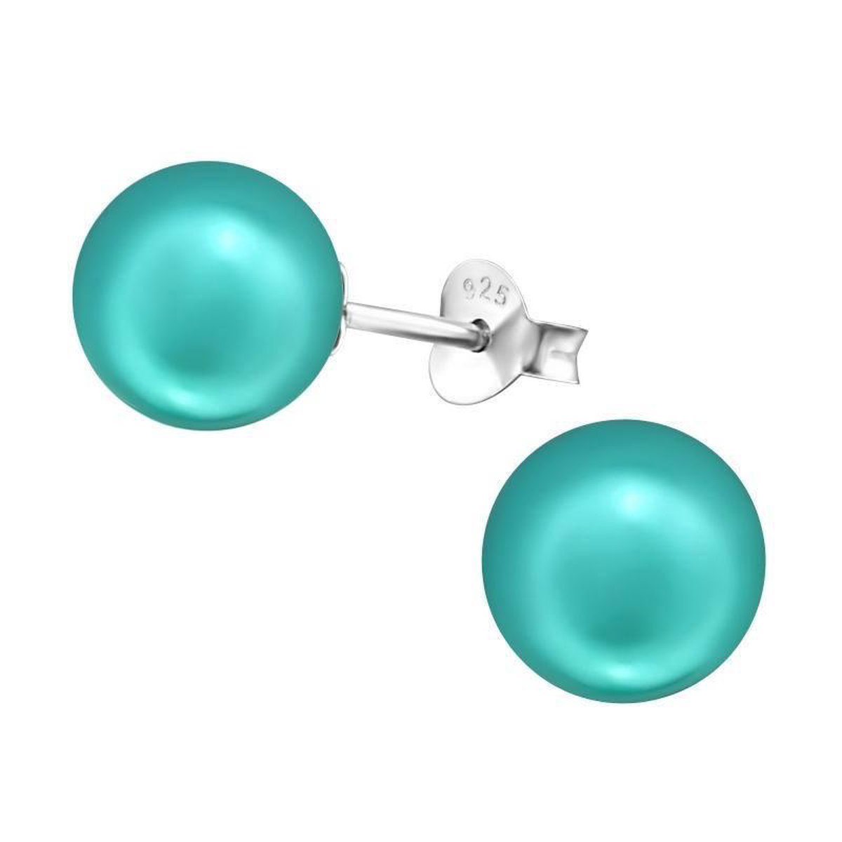 Nenalina zilveren damesoorbellen met parels 10 mm wit voor vrouwen, 925 sterling zilver, oorstekers voor dames met parels, bruiloft oorbellen, 842402-190