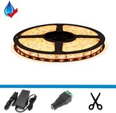 DiamantLED-LED Strip-5m-Compleet set-warm wit-5050-60 led/m-IP65(1X ROL 5M)