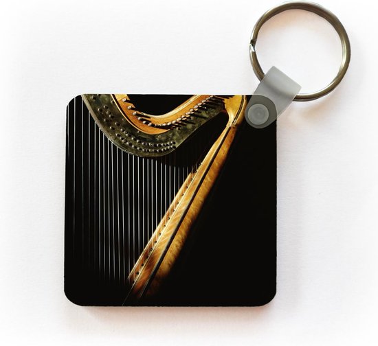 Porte-clés Harpe - Harpe sur fond noir Porte-clés plastique - Porte-clés  carré avec photo | bol.com