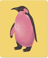 Muismat Dieren popart illustratie - Een illustratie van een pinguïn in pop art muismat rubber - 19x23 cm - Muismat met foto