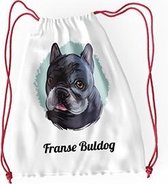 Franse Buldog color rugzak met je eigen naam