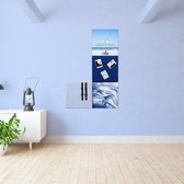 Dock Four blauwe wanddecoratie voor woon- & slaapkamer, grote combinatie 7