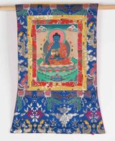 Fine Asianliving Antieke Tibetaanse Thangka Medicine Buddha Handgeschilderd en Geborduurd
