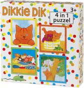 Dikkie Dik - 4in1 puzzelset - 4+6+9+16 stukjes - kinderpuzzel - Multi Color