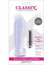 Classix - Textured Sleeve & Bullet, Clear - Bullets & Mini Vibrators - clear - Discreet verpakt en bezorgd