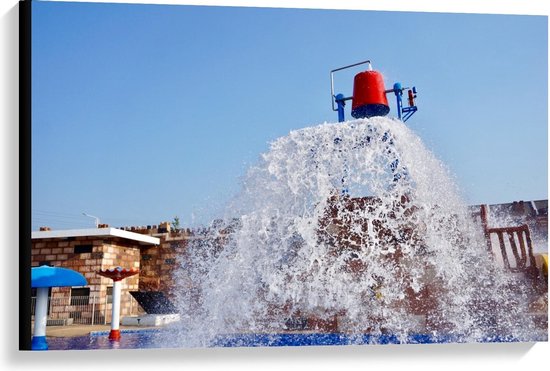 Canvas  - Water Pretpark - 90x60cm Foto op Canvas Schilderij (Wanddecoratie op Canvas)