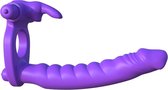 Silicone Double Penetrator Rabbit - Purple - Cock Rings - purple - Discreet verpakt en bezorgd