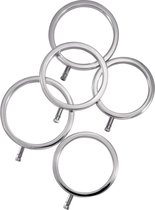 Solid Metal Cock Ring Set 5 Sizes - Electric Stim Device - silver - Discreet verpakt en bezorgd