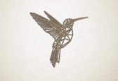 Line Art - Hummingbird 1 - S - 45x47cm - Chêne - décoration murale géométrique