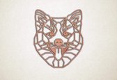 Line Art - Hond - Shiba Inu - M - 70x60cm - Multiplex - geometrische wanddecoratie