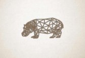 Line Art - Nijlpaard - M - 44x90cm - Eiken - geometrische wanddecoratie
