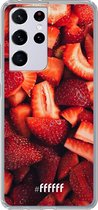6F hoesje - geschikt voor Samsung Galaxy S21 Ultra -  Transparant TPU Case - Strawberry Fields #ffffff