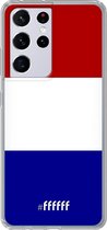 6F hoesje - geschikt voor Samsung Galaxy S21 Ultra -  Transparant TPU Case - Nederlandse vlag #ffffff