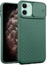 Shieldcase geschikt voor Apple iPhone 11 hoesje met camera slide cover - groen