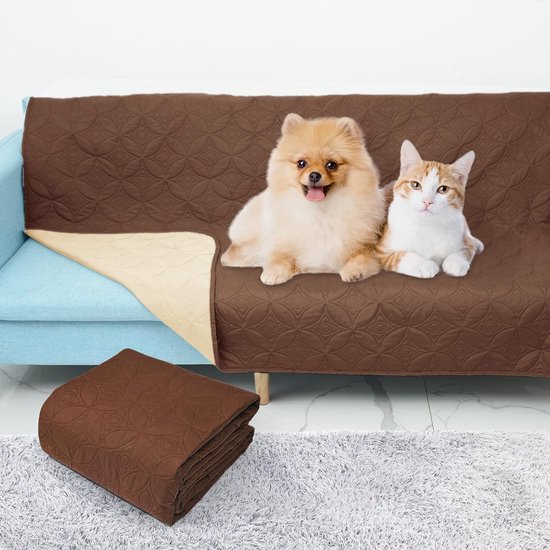 GYURO 100% waterdichte hondendeken, aan beide zijden verkrijgbaar, zacht, voor grote en kleine honden, bescherming voor bank, bed en auto, wasbaar in de wasmachine (grijs, 137 x 208 cm