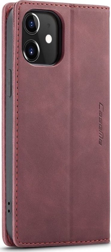 Caseme Bookcase hoesje voor Apple iPhone 15 - Bordeaux rood | bol