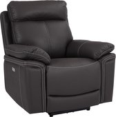 Elektrische relaxstoel van leer ISIRIS - Bruin L 96 cm x H 102 cm x D 93 cm