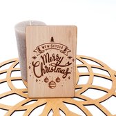 Carte de Noël en bois - Joyeux Noël - Cartes de Noël - Cartes de Noël avec enveloppe - Cartes de Noël de luxe