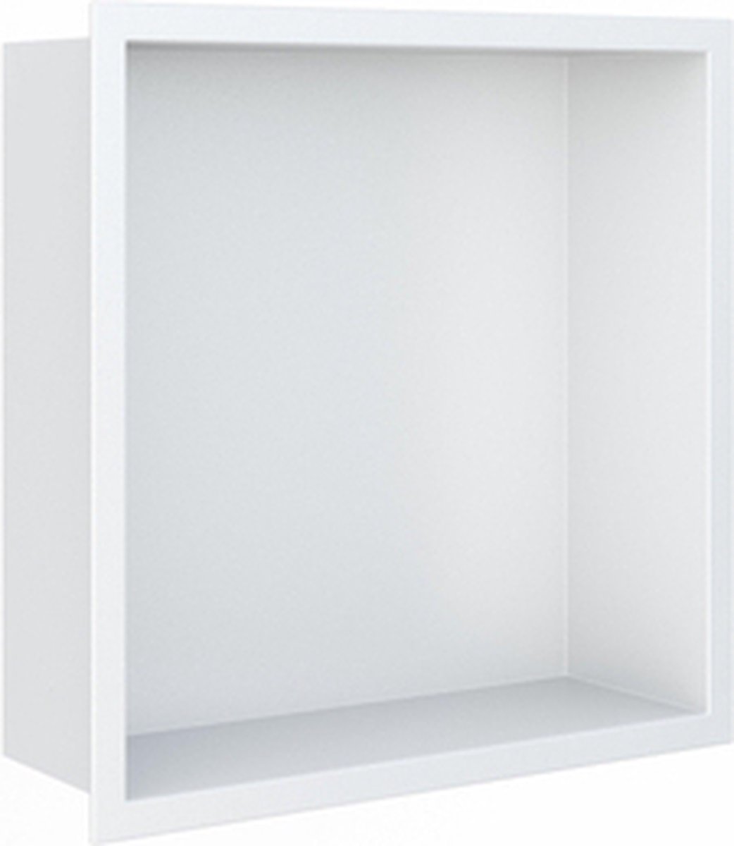Looox BoX nis - 30x30x7cm - inbouw - met flens - wit