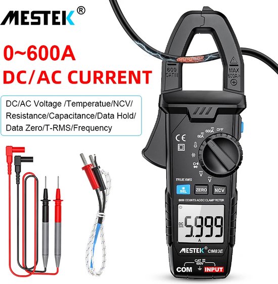 Digitale klem multimeter, klem meter digitale stroomtang multimeter AC/DC-weerstand spanning stroom weerstand capaciteit frequentie testen Digitale klem multimeter, klem meter digitale stroomtang multimeter AC/DC-weerstand spanning stroom weerstand capaciteit frequentie testen