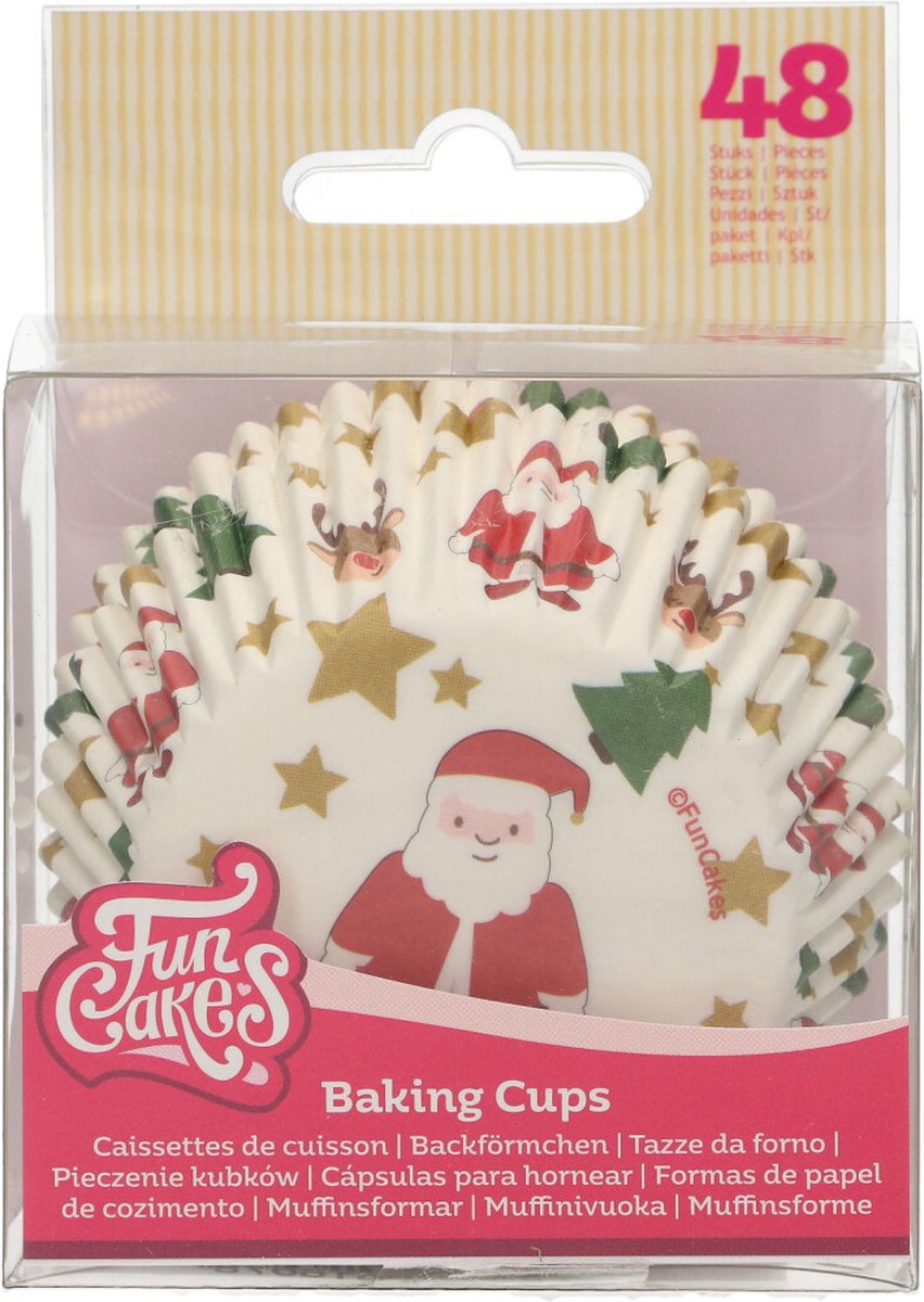 FunCakes Cupcake Vormpjes - Muffinvorm - Kerst - 48 Stuks