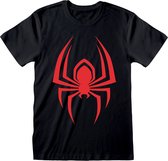T-Shirt met Korte Mouwen Spider-Man Hanging Spider Zwart Uniseks - M