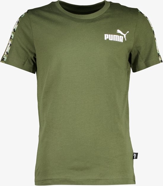 Puma Essentials Tape Camo kinder sport T-shirt - Groen - Maat 152