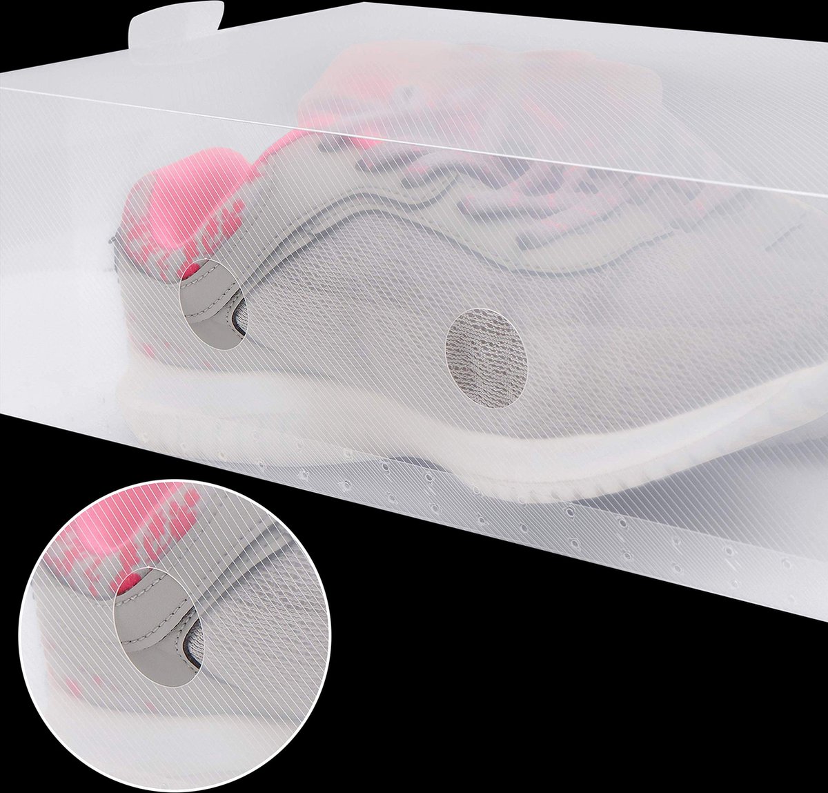 Kurtzy 10 Pak Doorzichtig Plastic Schoen Opslag Dozen - Geschikt Voor Dames Heren Amp Kinderschoenen Vouwbaar Gegolfd Amp Stapelbaar Voor Opsla