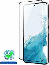 Screenprotector geschikt voor Samsung S22 - Vingerscan Fingerprint Compatible Beschermglas Tempered Glass - Samsung Galaxy S22 Screen Protector Full Cover - Voor gebruik met Vingerscan