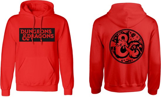Uniseks Hoodie Dungeons & Dragons Logo Rood - S