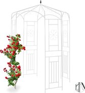 Relaxdays rozenboog - paviljoen - rozenpaviljoen - metaal - rankhulp - decoratie - tuin - wit