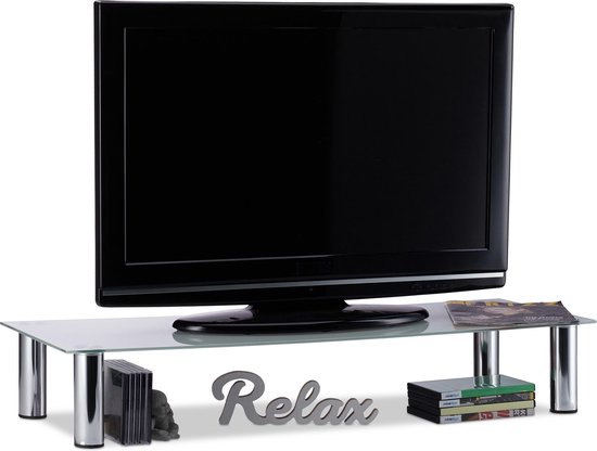 vervaldatum Ongewijzigd moederlijk Relaxdays tv-tafel - monitorstandaard - televisie tafel wit -  schermverhoger tv-verhoging | bol.com