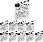 Relaxdays 10 x filmklapper wit - filmklap voor filmfans - clapboard - movie clapper board
